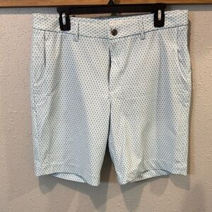 johnnie-O Light Blue and White Patterned Shorts
